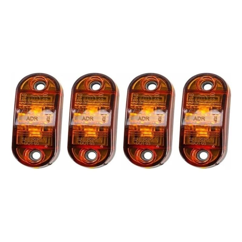 foto del prodotto 4 pezzi led luce laterale 12v 24v anteriore e posteriore impermeabile indicatore di posizione luce laterale per roulotte, furgone, camion, rimorchio,