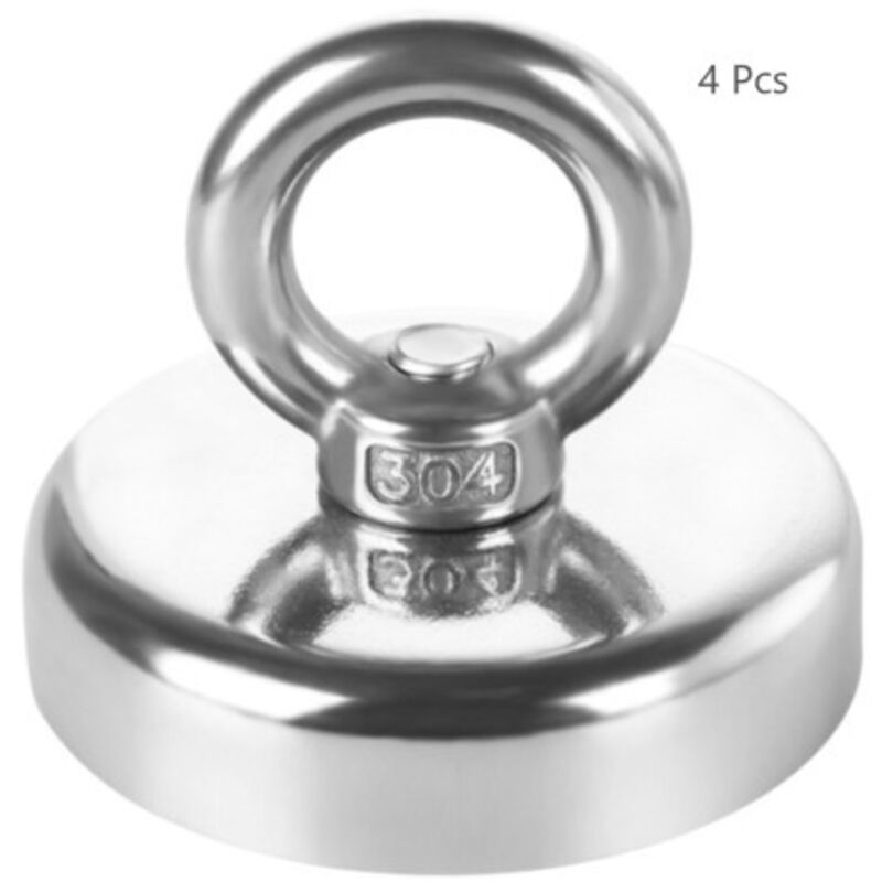 foto del prodotto 4 pezzi magnete occhiello al neodimio 32mm 30kg potere di tenuta magnete gancio magnetico super forte