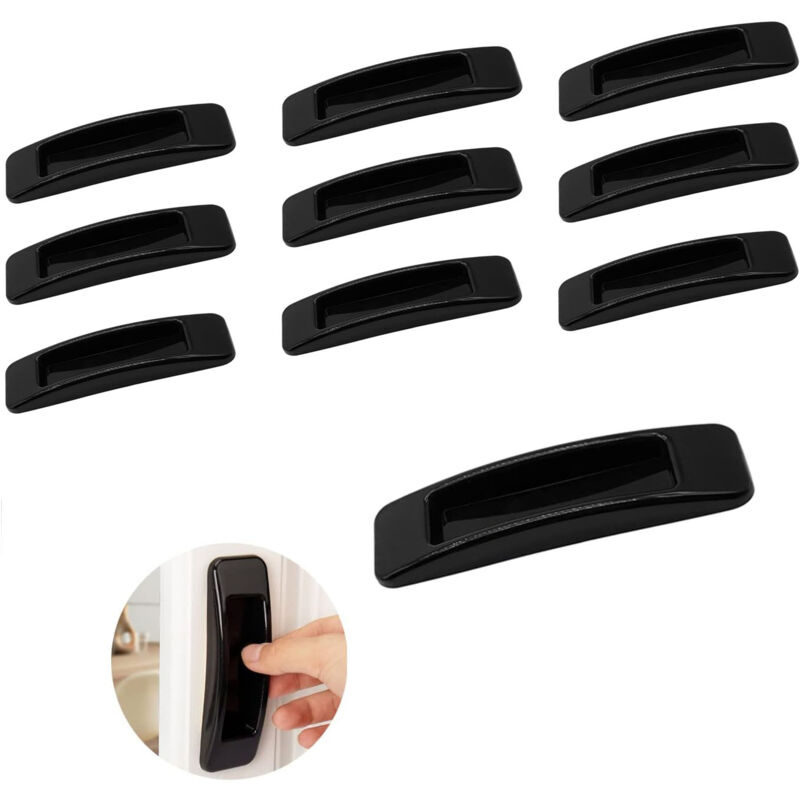 foto del prodotto 4 pezzi maniglie autoadesive per porte, stick maniglia autoadesive manopole per nastro biadesivo per armadi, finestre, frigoriferi nero