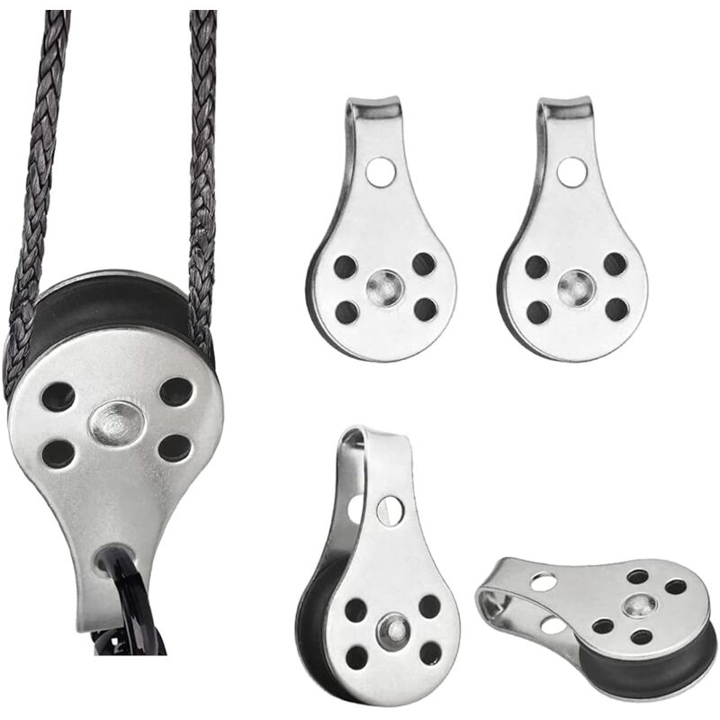 foto del prodotto 4 pezzi marine pin pulley block, marine boat pulley block, puleggia di sollevamento in acciaio inossidabile, puleggia singola in acciaio