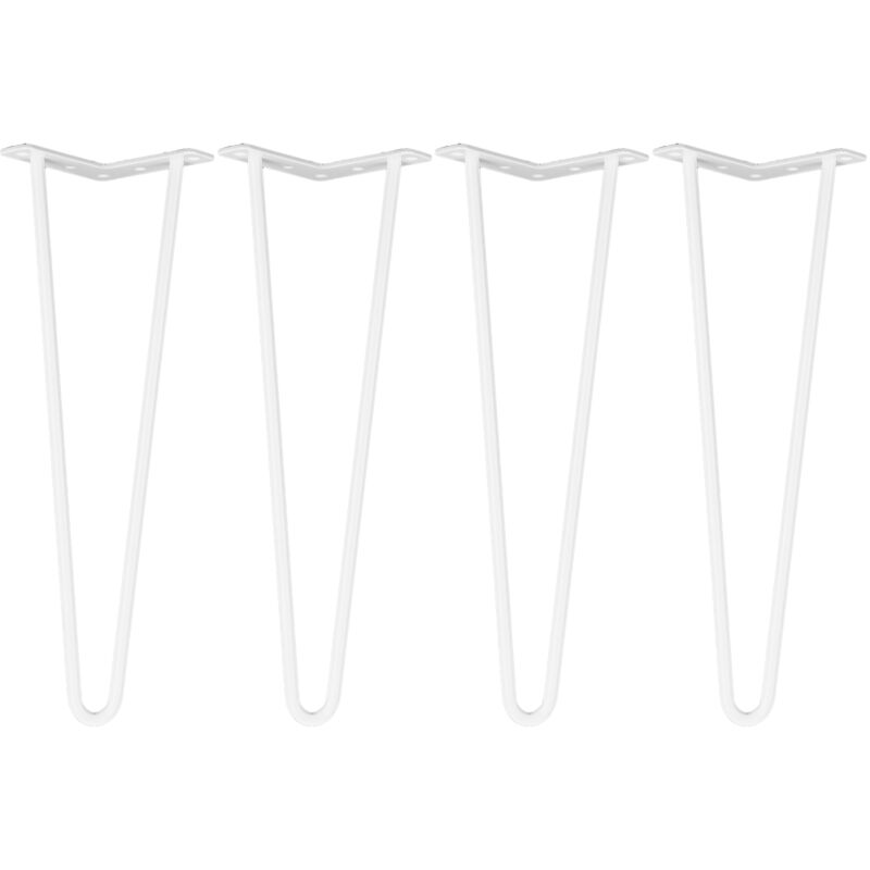 foto del prodotto 4 pezzi moderni gambe da tavolo in acciaio tipo forcina gambe di supporto per mobili accessori bianchi 16 pollici eosnow