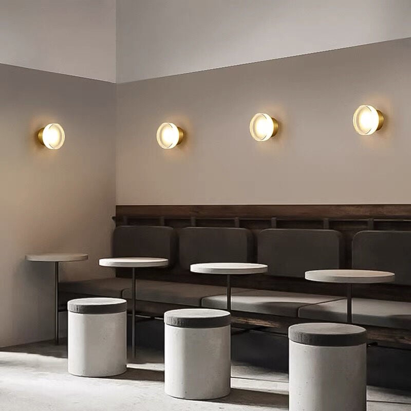 foto del prodotto 4 pezzi moderno lampada da parete led dorato applique da parete interno decorative lampada da muro ø13.5cm luce bianca calda