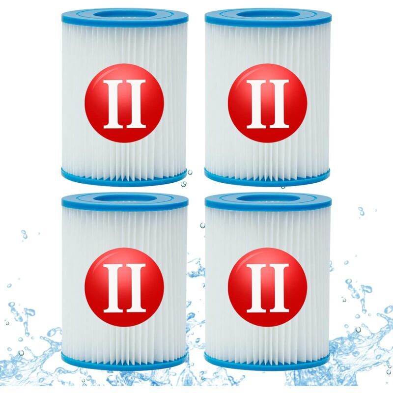 foto del prodotto 4 pezzi per filtro per bestway tipo 2, accessori per filtro piscina gonfiabile di ricambio per spa bestway 58094 cartucce tipo ii, lavabili e