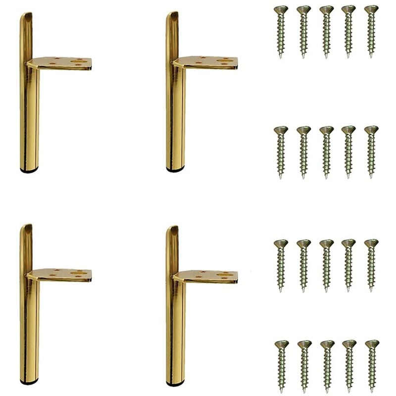 foto del prodotto 4 pezzi piedini del divano in ferro 13cm gambe mobili moderno per armadietto letto tavolo con viti oro