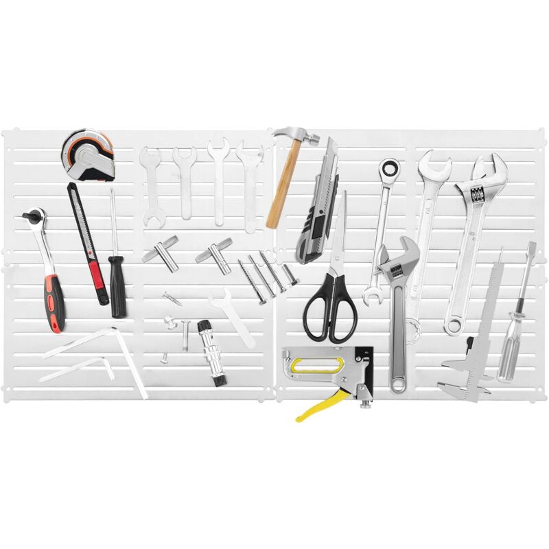 foto del prodotto 4 pezzi portautensili magnetico da parete, set di 4 pannelli portautensili con 32 potenti barre magnetiche, per garage, negozio, officina goplus