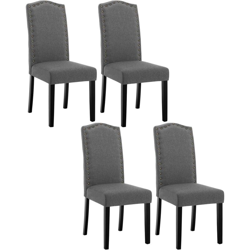 foto del prodotto 4 pezzi sedie per sala da pranzo con schienale alto. sedie da cucina con gambe in legno massello. sedie da soggiorno imbottite. decorazione con