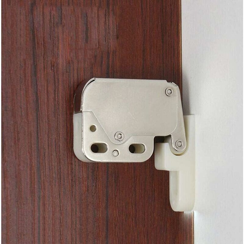 foto del prodotto 4 pezzi serratura di sicurezza a scatto automatica a molla con mini chiusura a scatto per ante di armadi e mobili