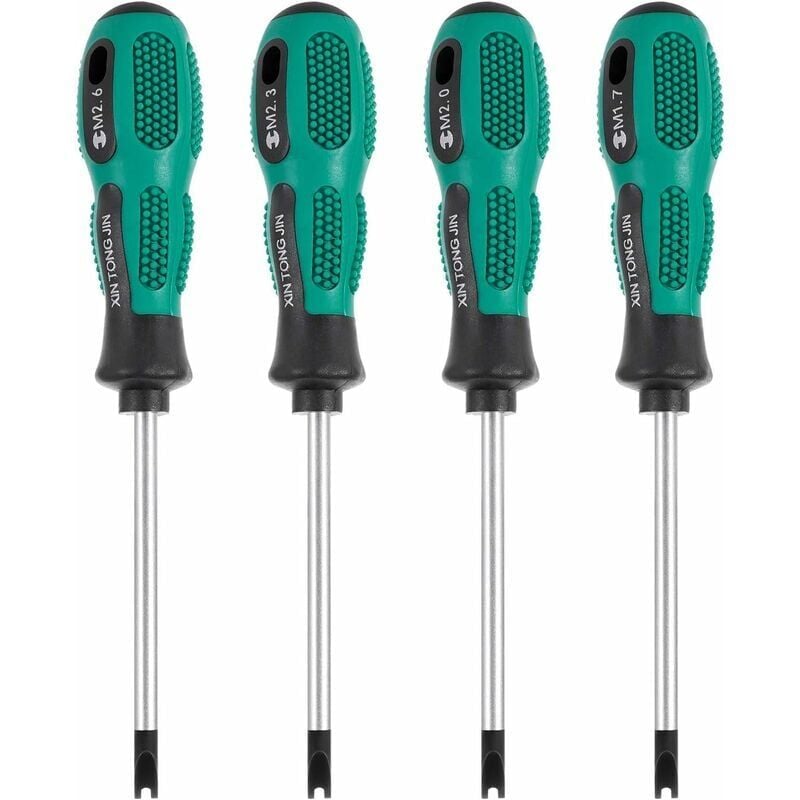 foto del prodotto 4 pezzi set di punte per cacciavite a u, cacciavite magnetico a taglio cr-v, kit di utensili manuali multifunzione