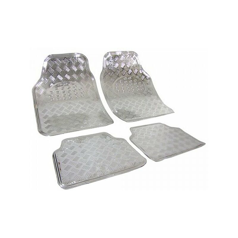 foto del prodotto 4 pezzi set tappetini in pvc auto universali tappeto antiscivolo argento - woltu