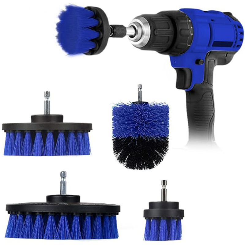 foto del prodotto 4 pezzi spazzola per trapano spazzole per trapano per pulire drill brush power scrubber spazzole per la pulizia spazzola rotante della cucina pulizia
