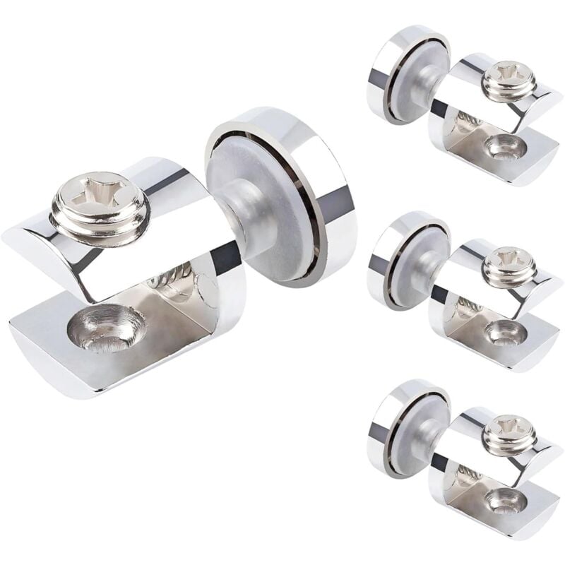 foto del prodotto 4 pezzi staffe per mensole in vetro, morsetti per vetro, staffe per morsetti cilindrici in vetro, supporto regolabile in vetro per vetro da 5-10 mm