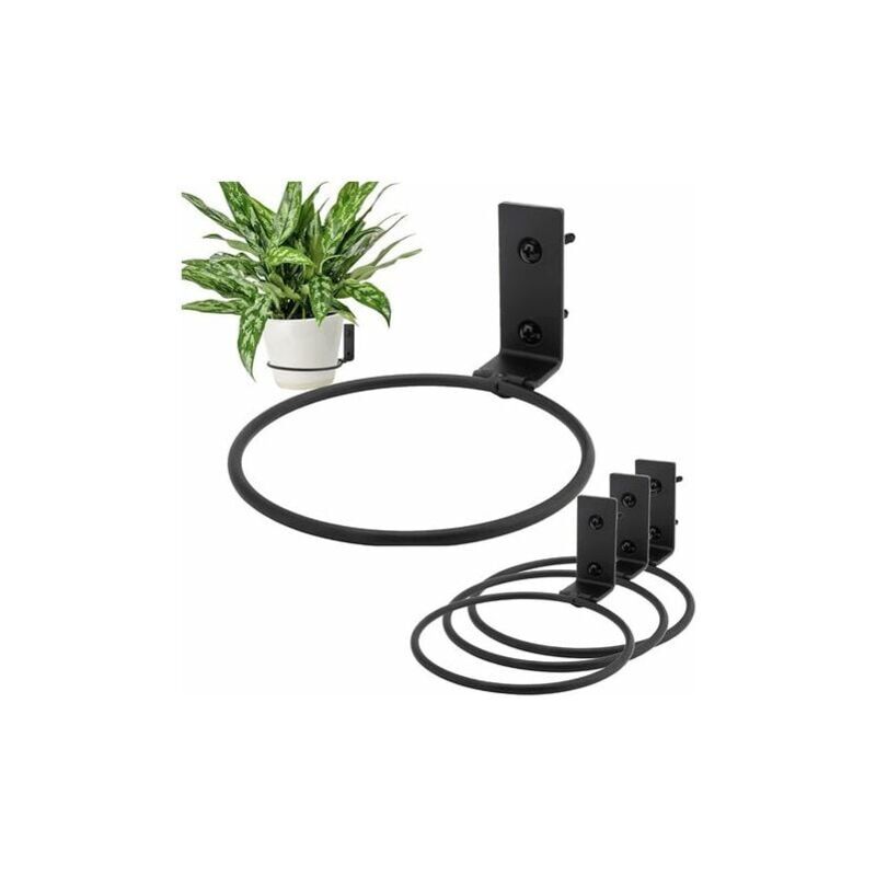 foto del prodotto 4 pezzi supporto per vaso da fiori in metallo supporto per vaso da fiori a parete antiruggine anello fisso supporto per vaso da fiori da giardino