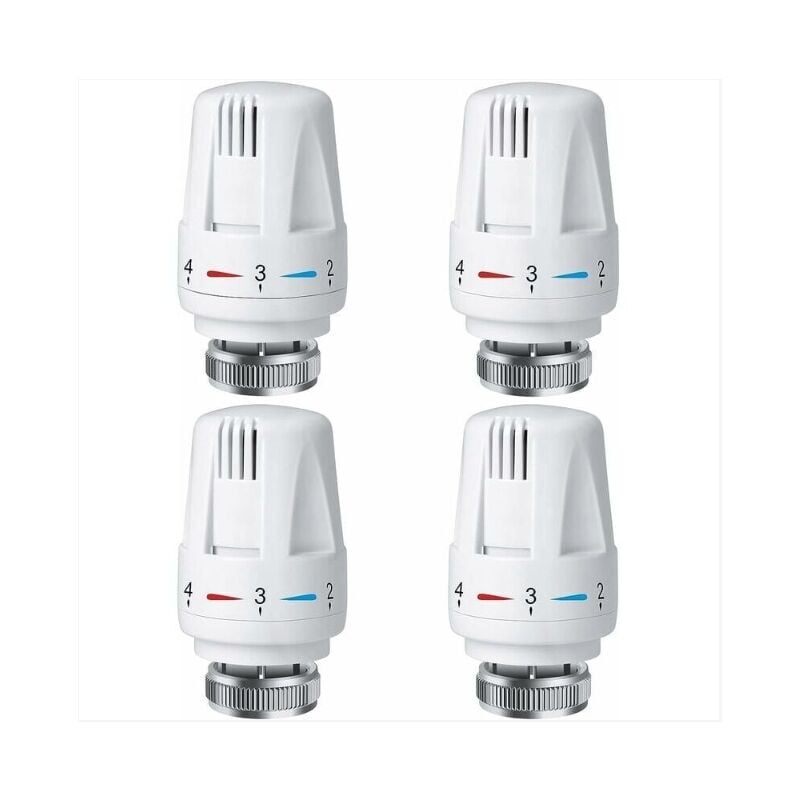 foto del prodotto 4 pezzi testina termostatica per radiatore, testina termostatica per radiatore trv m30 x 1,5, valvola termostatica per radiatore, valvole per