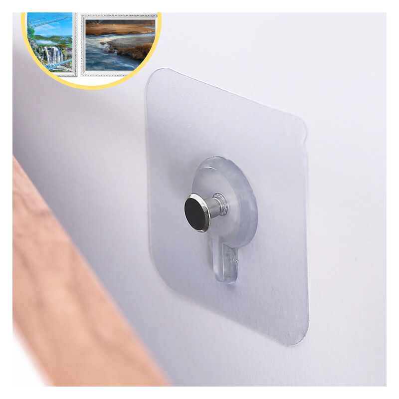 foto del prodotto 4 pezzi trasparente ultra resistente orologio cornice asciugamano accappatoio nessuna perforazione richiesta gancio autoadesivo automatico senza viti