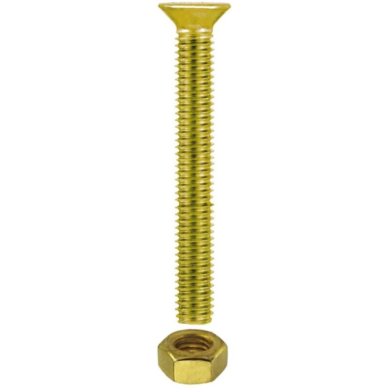 foto del prodotto 4 pezzi viti metriche in ottone con testa piuana svasata m6x30mm