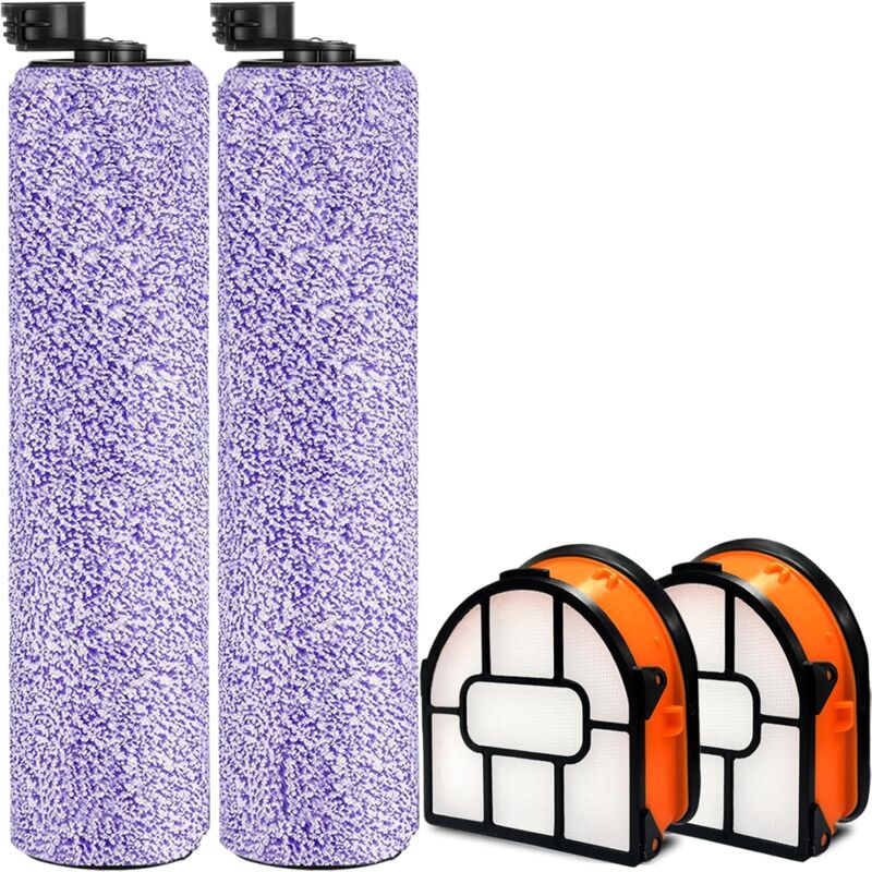 foto del prodotto 4 pezzi wdb1f2 spazzole di ricambio e set di filtri applicabili per shark wd101 wd201 wd100 wd200 aw201 wd200c wd201c wd101c hydrovac xl