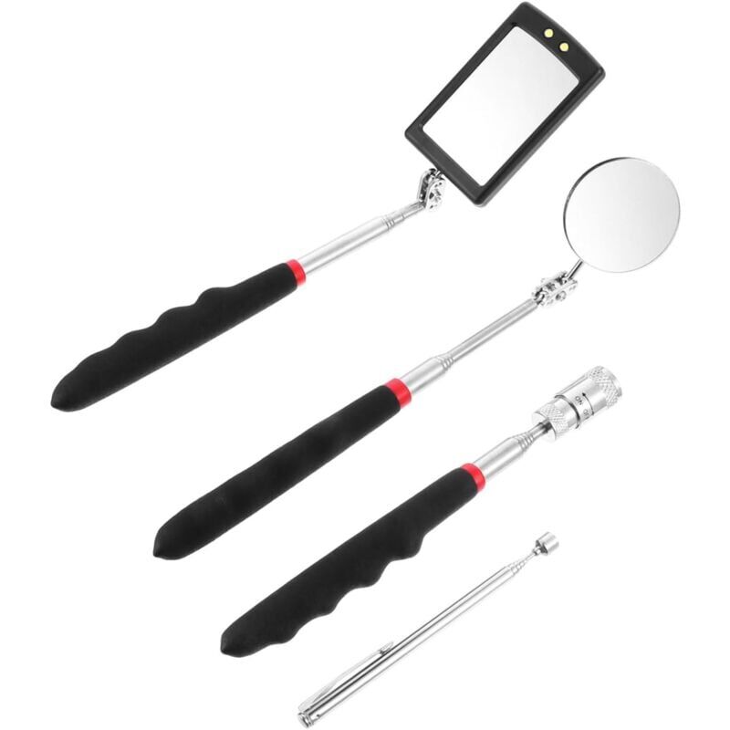 foto del prodotto 4 pi ces ramasser miroir d inspection pivotant outil de r paration automobile outils fourniture de r paration magn tique t lescopique souple tige