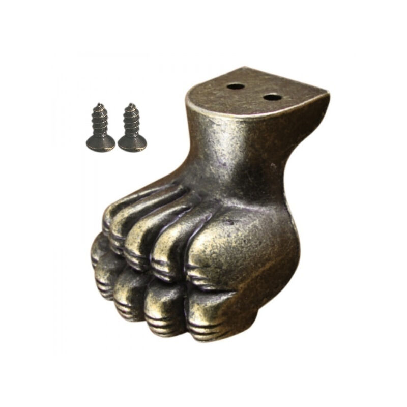 foto del prodotto 4 piedini decorativi in ottone anticato durevoli, gambe in legno, cassa da tavolo, cassa decorativa per basso