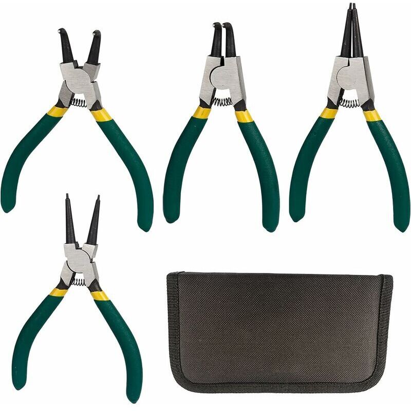 foto del prodotto 4 pinze per anelli elastici pinze per anelli elastici pinze per anelli elastici 125mm manici antiscivolo pinze ad anello set di utensili, pinze per