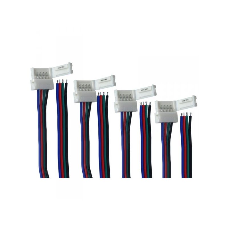 foto del prodotto 4 pz connettore 12mm per chiudere striscia led smd rgb 5050 senza saldare