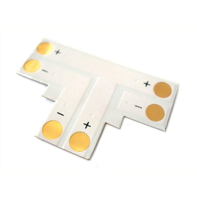 foto del prodotto 4 pz connettore passo 10mm forma t per allungare e curvare striscia led monocolore larghezza 10mm