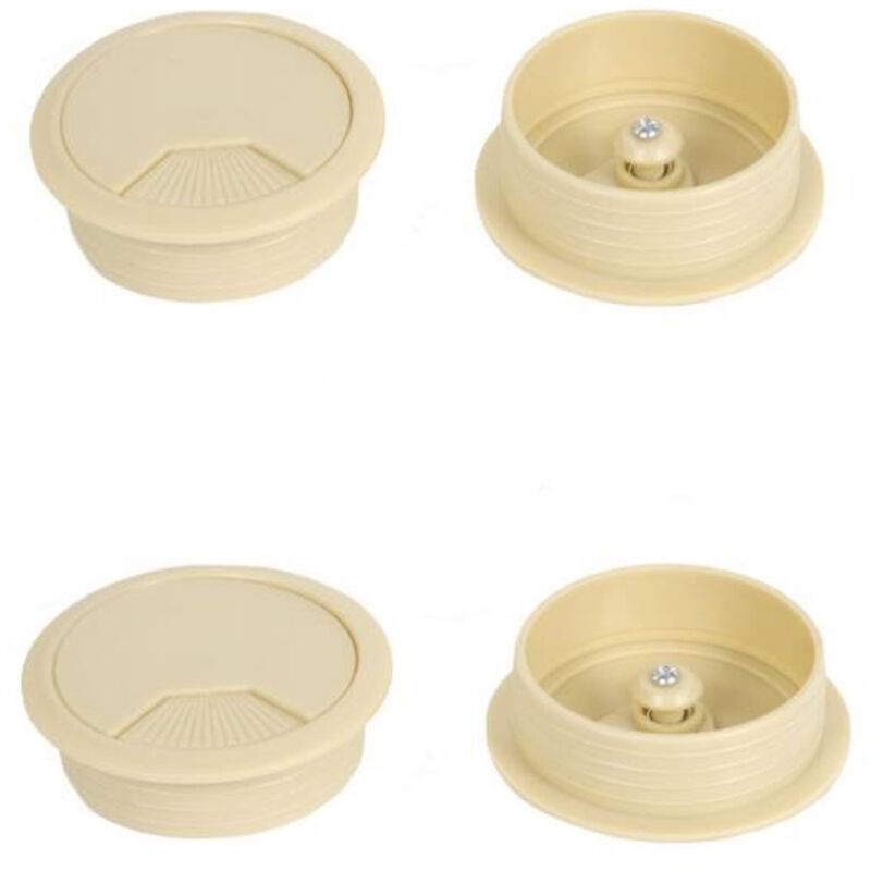 foto del prodotto 4 pz passacavo scrivania tappo passacavi tavolo mm 60 beige passa cavi computer