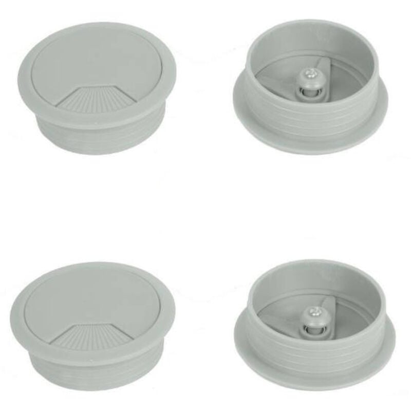 foto del prodotto 4 pz passacavo scrivania tappo passacavi tavolo mm 60 grigio passa cavi computer