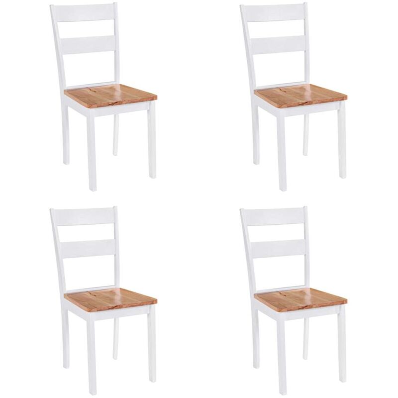 foto del prodotto 4 pz sedie da pranzo,sedie da salotto per sala da pranzo soggiorno,sedie da cucina moderne bianche in massello di hevea cneiv271402 bonnevie