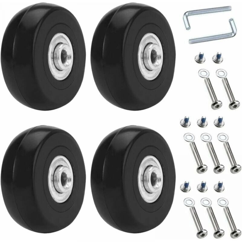 foto del prodotto 4 ruote universali per valigie, ruote di ricambio per bagagli da 50 x 18 mm, rotelle di ricambio per valigie, ruote per valigie, kit per valigie in