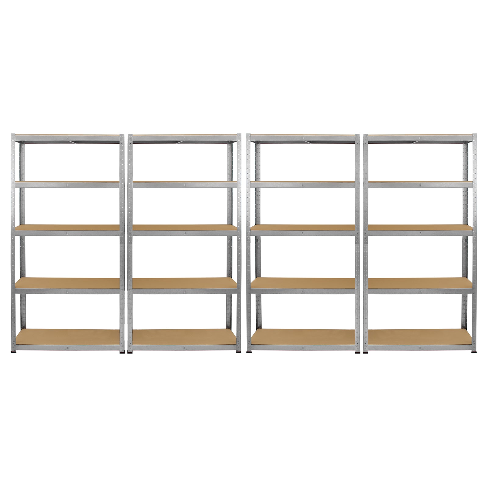 foto del prodotto 4 scaffali in acciaio senza bulloni galwix grigi larghi 90cm per magazzino e box