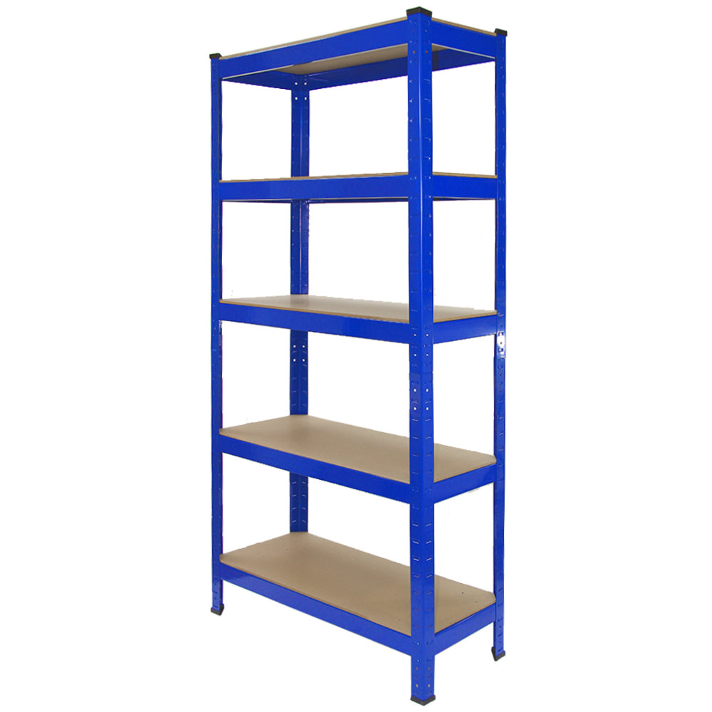 foto del prodotto 4 scaffali in acciaio senza bulloni t rax blu larghi 75cm per magazzino e box