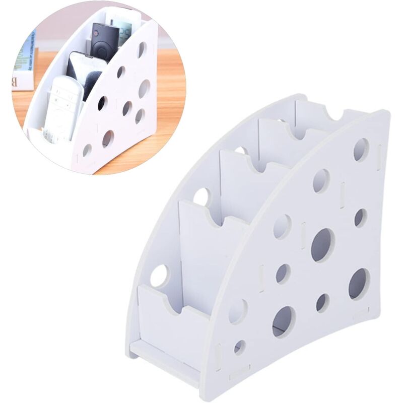 foto del prodotto 4 scomparti organizer per telecomando organizer multifunzionale per scrivania contenitore in legno rimovibile in plastica portapenne in legno scatola