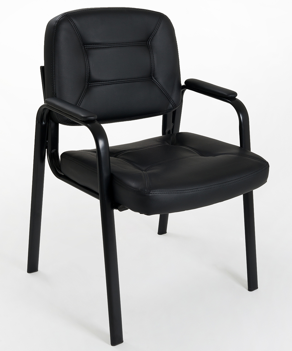 foto del prodotto 4 sedie imbottite in ecopelle modello easy per sala attesa ufficio ospite conferenza riunione