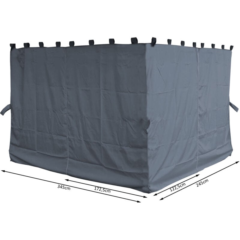 foto del prodotto 4 seitenteile f r pavillon paris 3x4m seitenwand platingrau