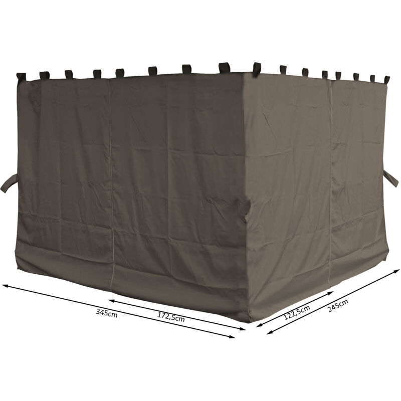 foto del prodotto 4 seitenteile für pavillon paris 3x4m seitenwand taupe