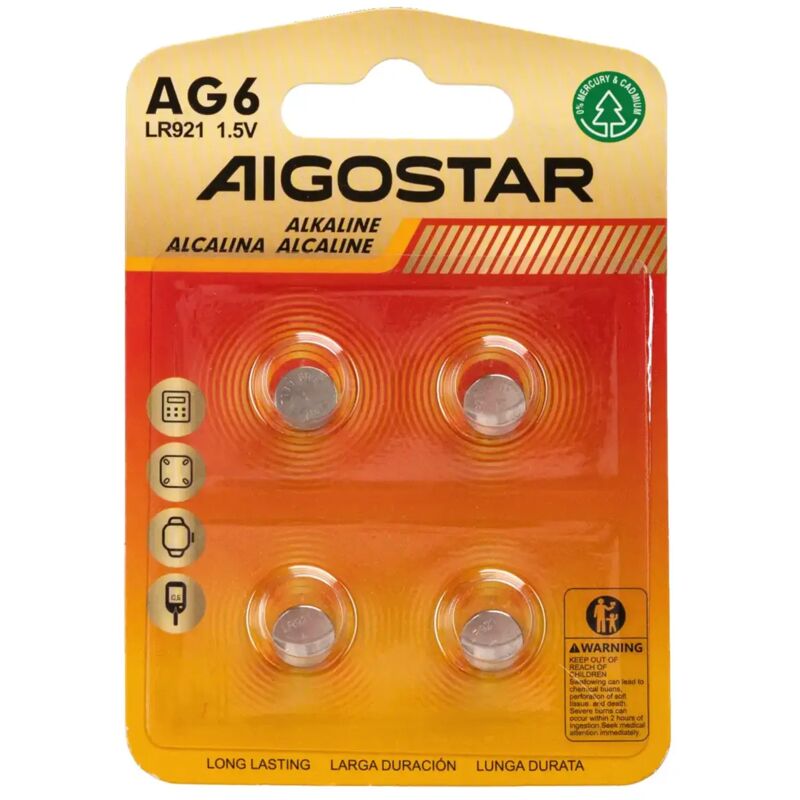 foto del prodotto 4 x pila batteria a bottone orologio ag6 lr920 371 v370 1,55v