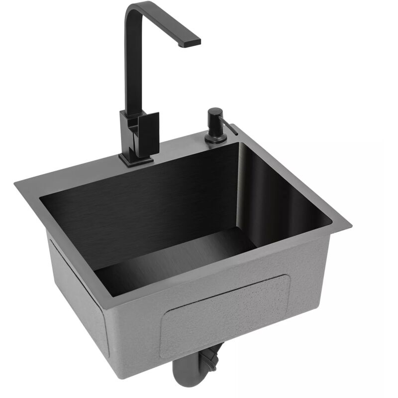 foto del prodotto 40 45cm lavello da cucina in acciaio inossidabile lavello da cucina con rubinetto set di scarico