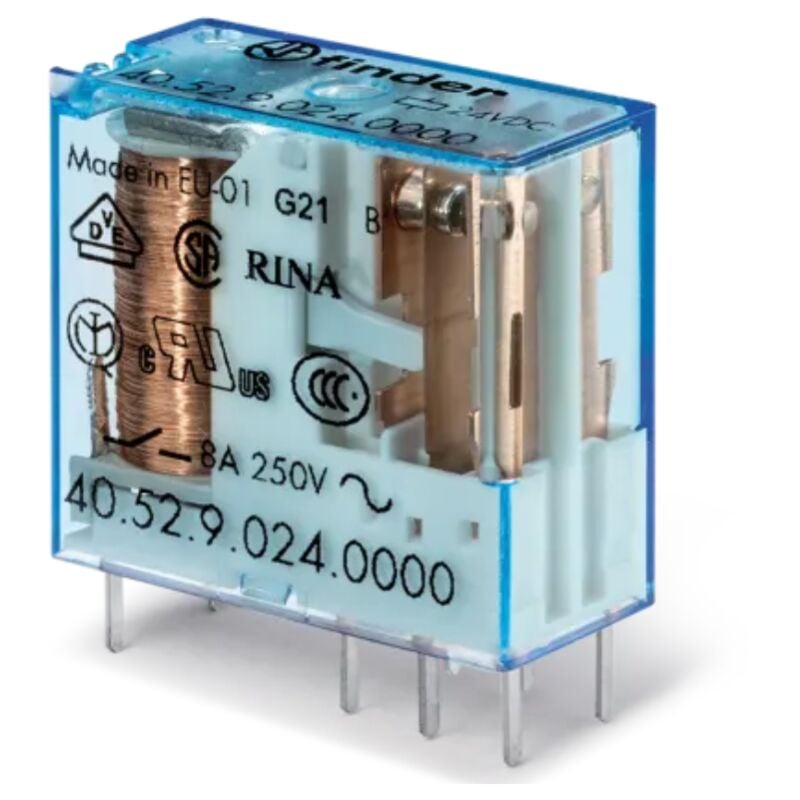 foto del prodotto 40.52.7.012.0000 relè per pcb 12 v dc 8 a 2 scambi 1 pz. - finder