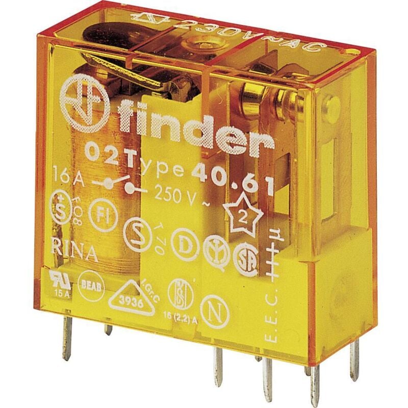foto del prodotto 40.61.8.230.4000 rel per pcb 230 v ac 16 a 1 scambio 1 pz. finder
