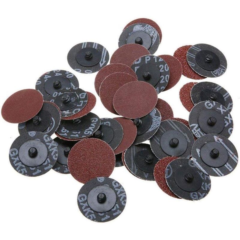 foto del prodotto 40 dischi abrasivi tipo r da 2 pollici, 10 di ogni grana 40, 60, 120, 240 per utensili rotanti