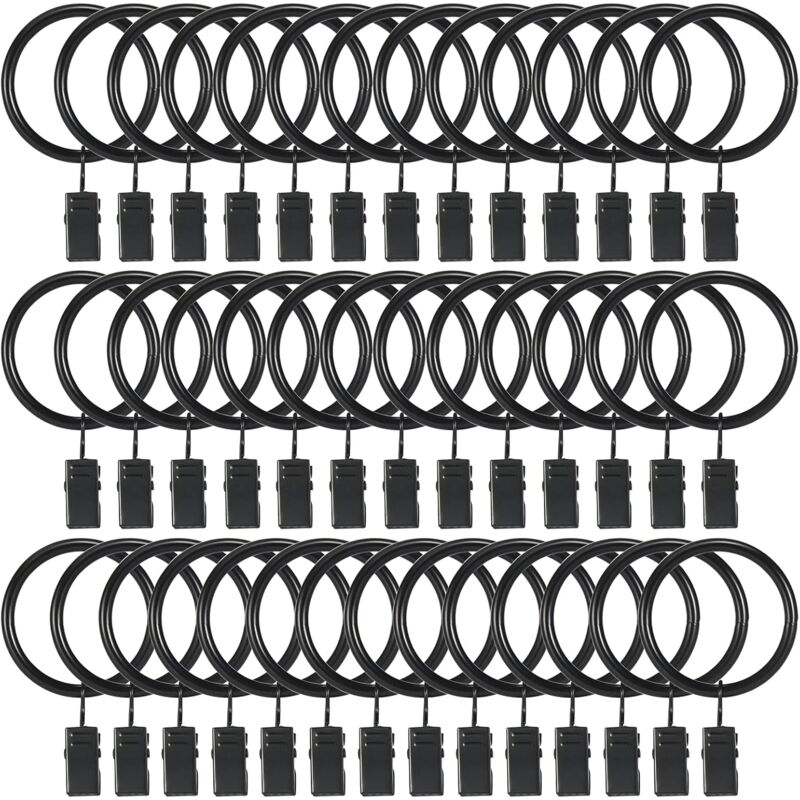 foto del prodotto 40 ganci per tende, anelli antiruggine con clip, decorativi vintage per tende