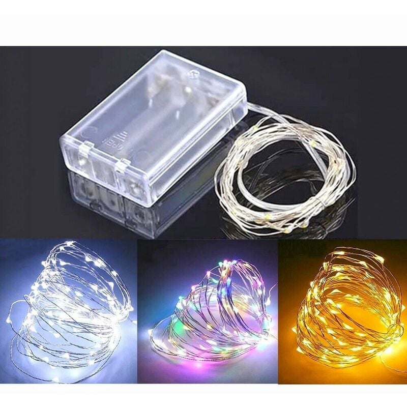 foto del prodotto 40 luce led a batteria filo nudo lucine per decorazioni addobbi di natale casa colorigenerali bianco freddo