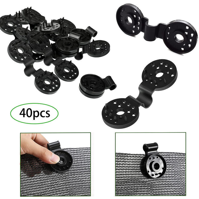foto del prodotto 40 pezzi clip per teloni, clip speciale con occhiello, fissaggio trattato anti uv per schermatura della privacy, per tela di recinzione, rete