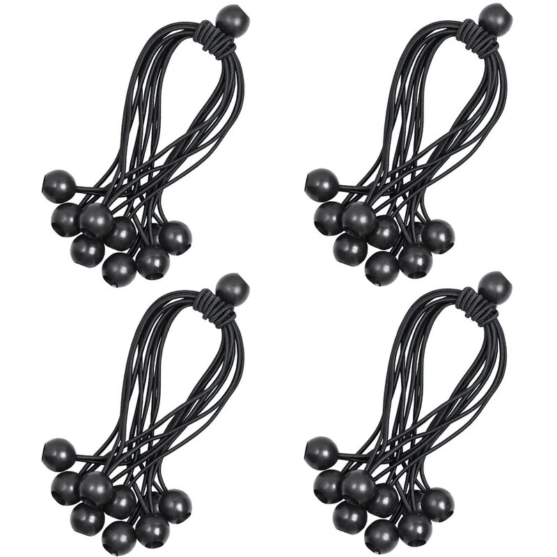 foto del prodotto 40 pezzi di tenditori per teloni con sfera, anelli di espansione, gomma ad alta tensione elastica, 22,5 cm, gomme per tende, tenditori in gomma per