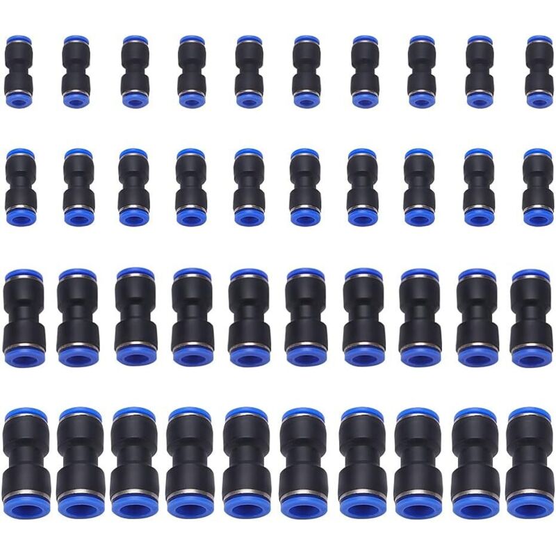 foto del prodotto 40 pezzi raccordi rapidi per tubi pneumatici dritti, raccordi per tubi dell aria in plastica, per tubi da 6 mm 8 mm 10 mm 12 mm lablanc