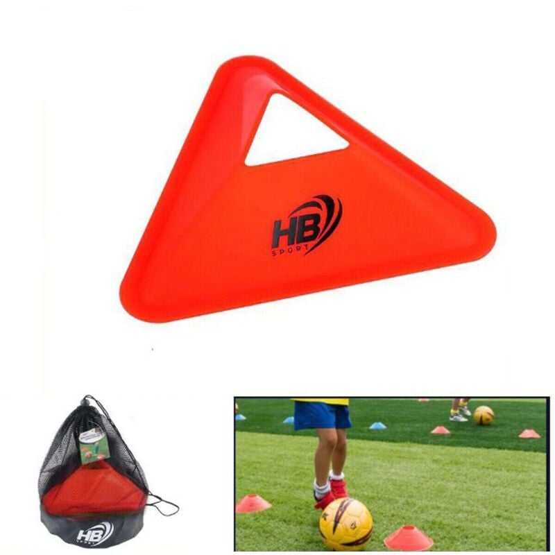 foto del prodotto 40 triangoli dischi coni delimitatori spazio allenamento calcio triangolari