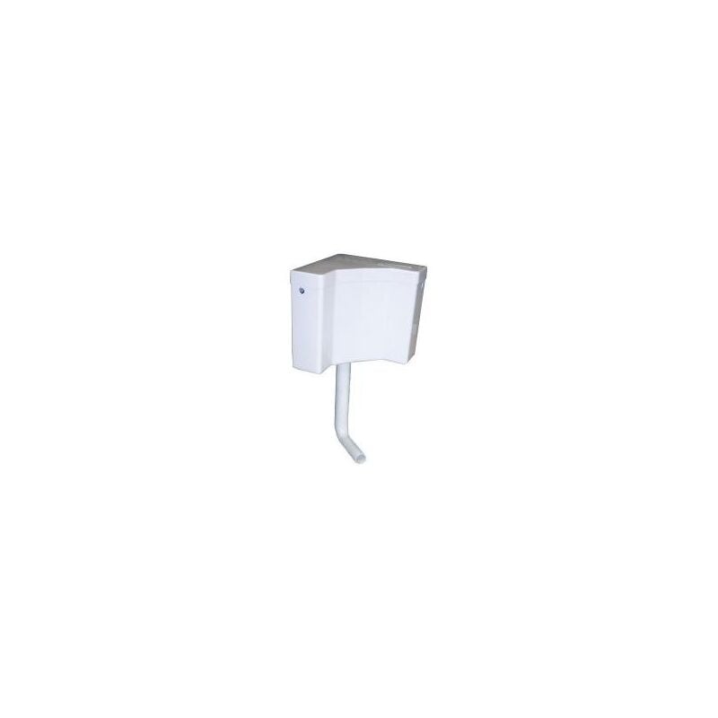 foto del prodotto 400 cassetta angolare bassa, plastica, serbatoio semi basso larghezza 430 x prof.282 x alto.310 mm, installazione a parete, triangolare, bianco