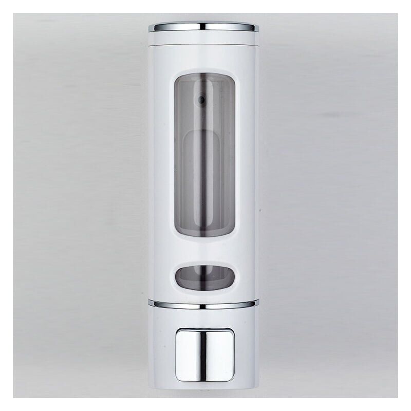 foto del prodotto 400 ml e bianco 1 pezzo, dispenser di sapone a parete, dispenser di sapone manuale per sapone liquido, bagnoschiuma, shampoo ymyny