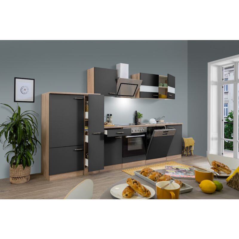 foto del prodotto cucina blocco cucina blocco vuoto cucina componibile rovere grigio merle 310 cm respecta