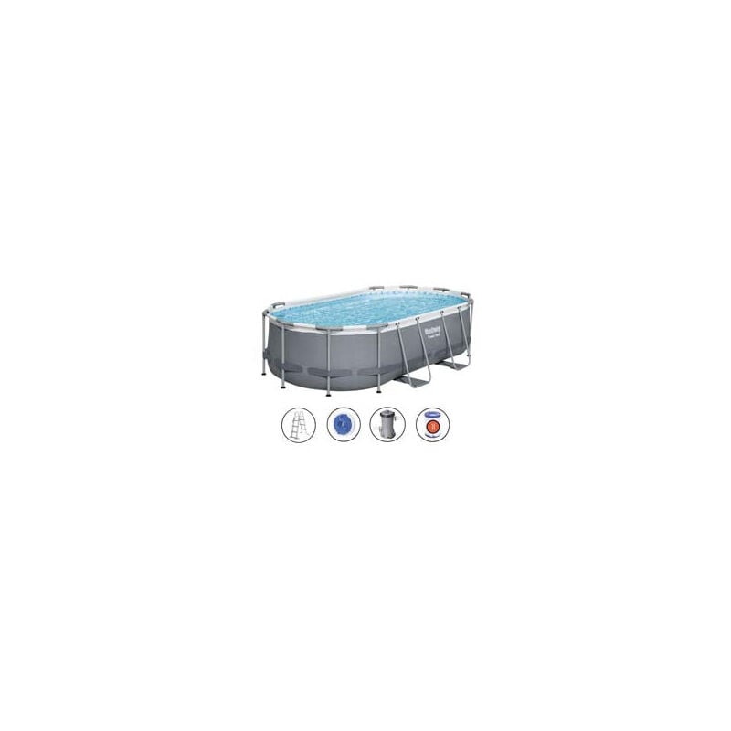 foto del prodotto bestway piscina power steel ovale con telaio portante cm.427x250x100h. cm.427x250x100h. capacit lt.7250 art.56620
